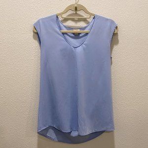 J.CREW FACTORY Cap Sleeve Shirttail Top Sky Blue